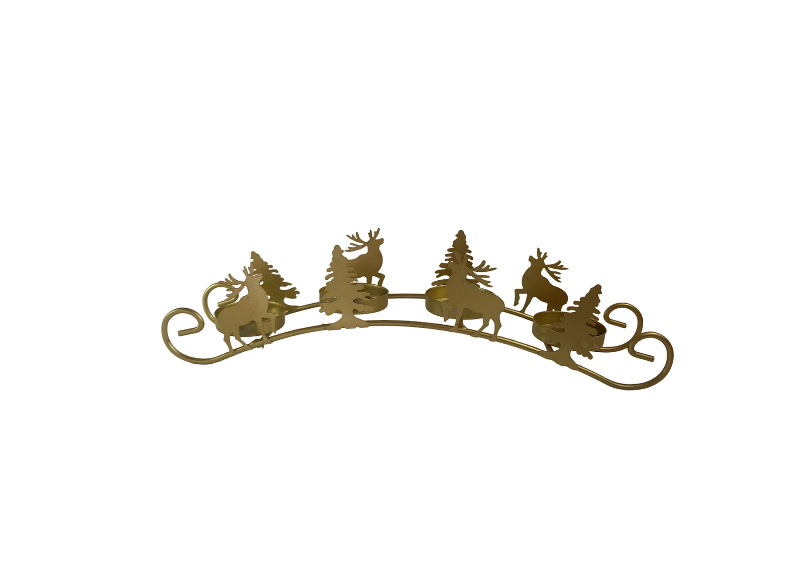 Porte-bougie en métal et bois Cerf et Sapins - DBO3850V | Aubry Gaspard Porte-bougie en métal et bois Cerf et Sapins - DBO3850V | Aubry Gaspard