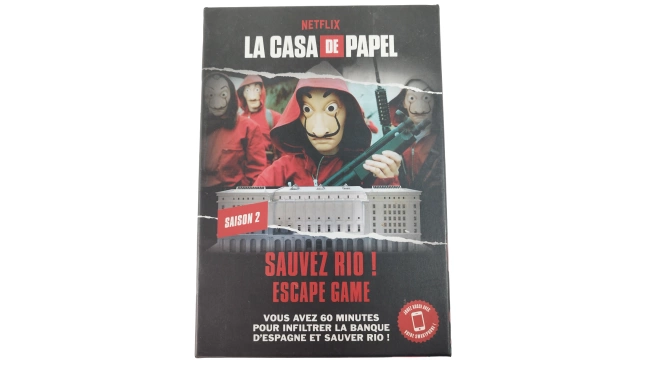 Photo de la boite de jeu de La Casa de Papel S2 Sauvez Rio Escape Game de face