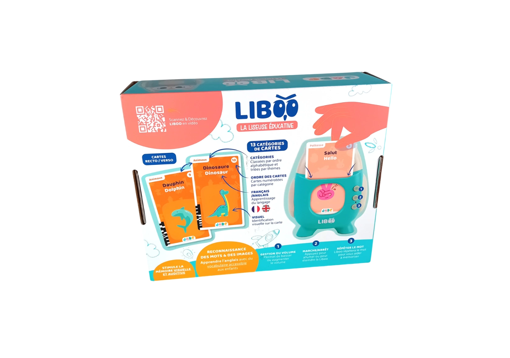 J.A.D.E - Liseuse Liboo - ançais - Anglais - 240 Mots - 141509 - Jeu Educatif - Multicolore - Plastique - Piles Incluses - Vocabulaire J.A.D.E - Liseuse Liboo - ançais - Anglais - 240 Mots - 141509 - Jeu Educatif - Multicolore - Plastique - Piles Incluses - Vocabulaire